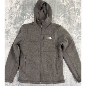 The North Face Mens Full Zip Fleece Hoodie Gray S Polartec Warm Winter Jacket